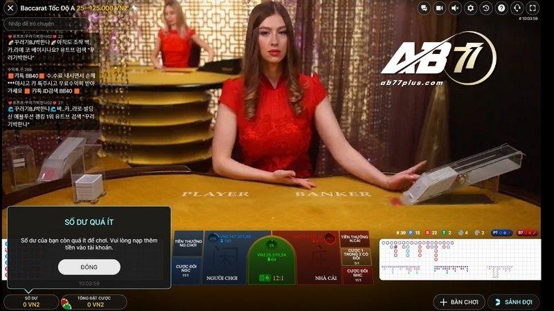 Người chơi cần chốt cửa theo các gợi ý cho sẵn trong Baccarat AB77